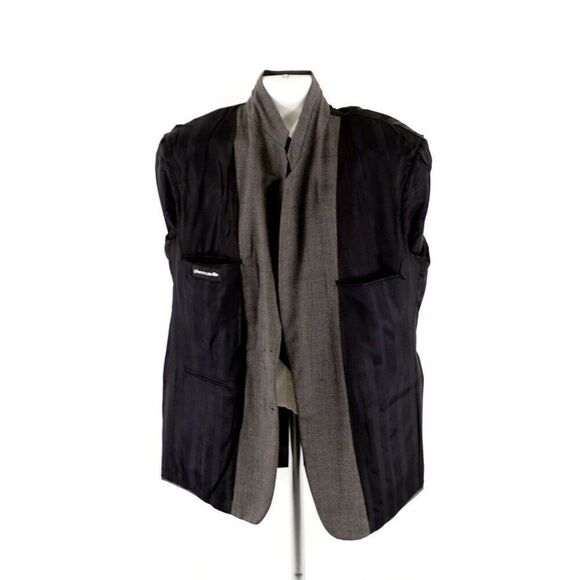 Pierre Cardin Textured Tweed Wool Gray Check 2 Button‎ Blazer 44L - Picture 11 of 13